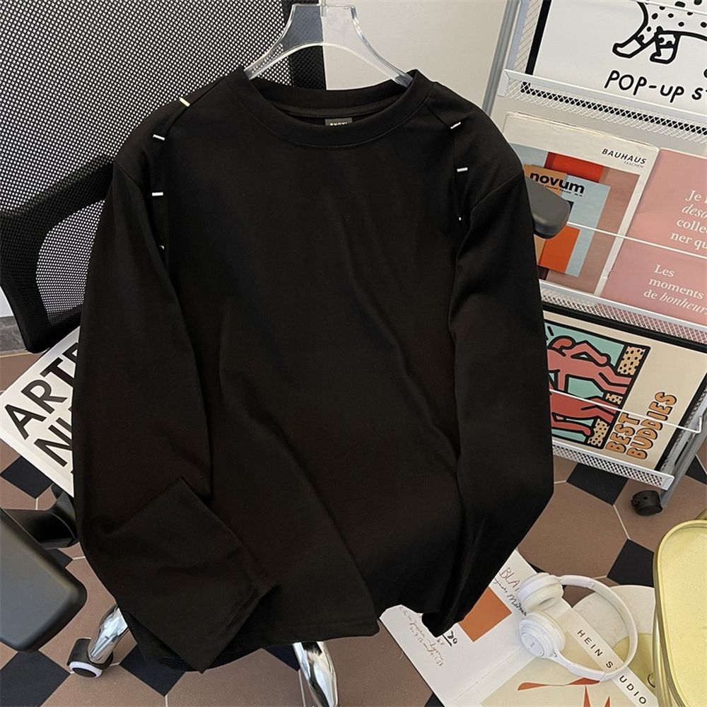 Men's Shirt Simple and Casual Design Trendy Long-sleeved T-shirt